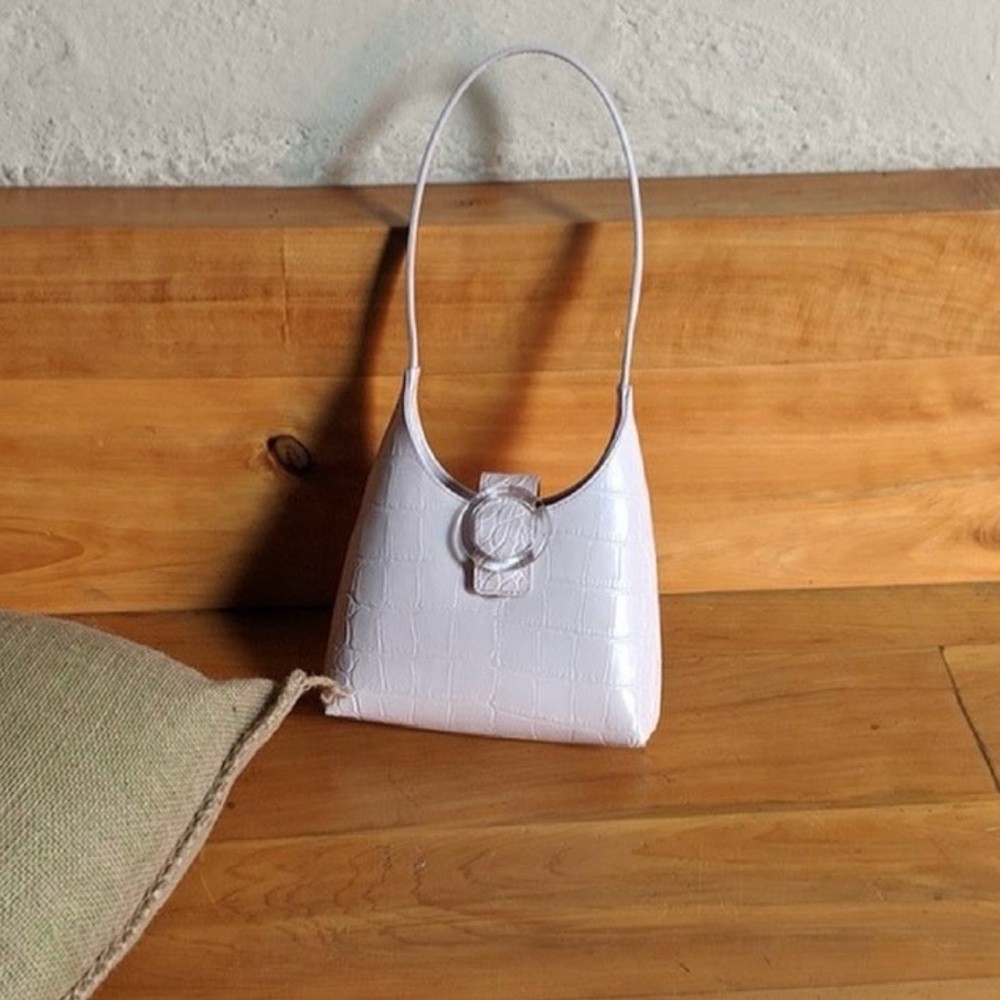 Imago-a white leather lucite buckle shoulder bag - Neiman Marcus exclusive